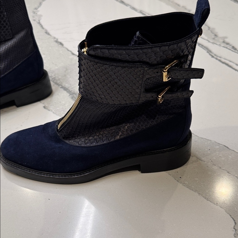 Louis Vuitton Black and Navy Combat Boots Womens Never Worn 39EU - Picture 2 of 13